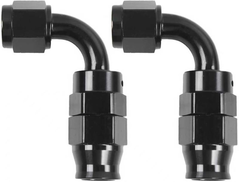SIVIGE 8AN 2PCS 90 Degree PTFE Hose End Fitting Only For PTFE Nylon Stainless Steel Braided Oil Fuel Line - Image 1